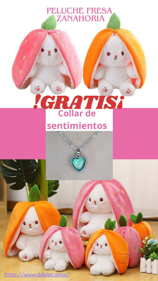 Peluche con forma de conejo fresa🍓 y zanahoria🥕